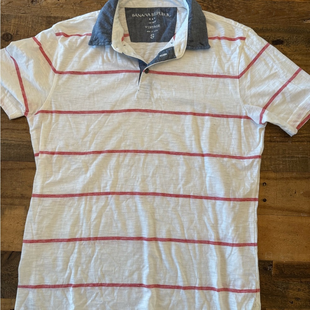 Banana Republic Men's Polo with Red Stripes